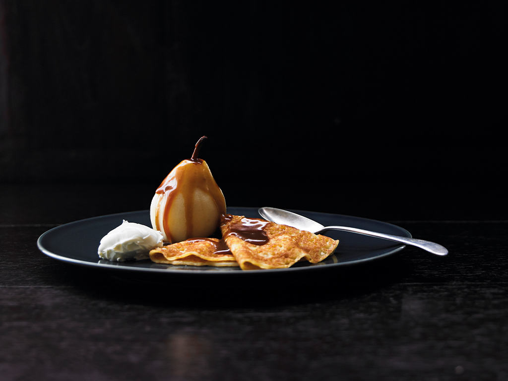 Griddled Pear with Sloe Gin